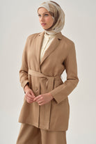 Kuşaklı Blazer Ceket - Bej TUGBA