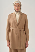 Kuşaklı Blazer Ceket - Bej TUGBA