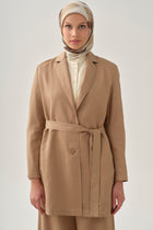 Kuşaklı Blazer Ceket - Bej TUGBA