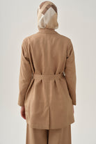 Kuşaklı Blazer Ceket - Bej TUGBA