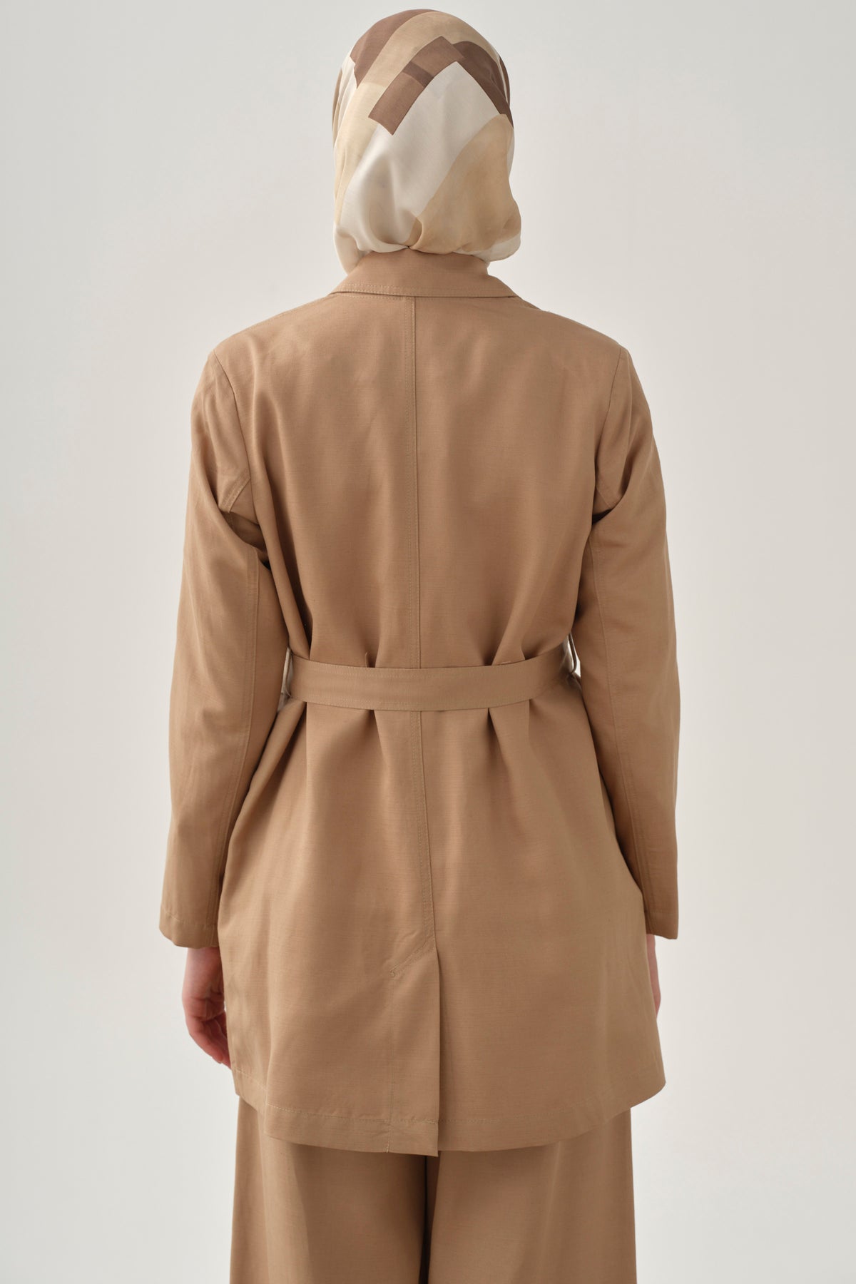 Kuşaklı Blazer Ceket - Bej TUGBA