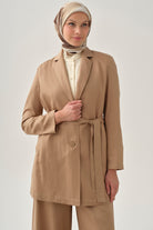 Kuşaklı Blazer Ceket - Bej TUGBA