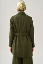 Kuşaklı Blazer Ceket - Haki TUGBA