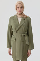 Kuşaklı Blazer Ceket - Haki TUGBA