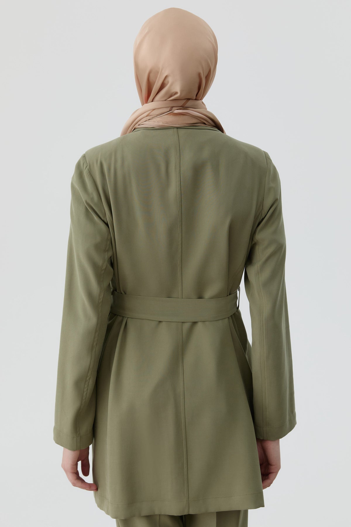 Kuşaklı Blazer Ceket - Haki TUGBA