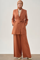 Kuşaklı Blazer Ceket - Kiremit TUGBA