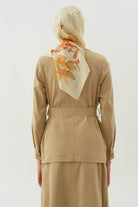 Kuşaklı Cepli Ceket - Bej TUGBA