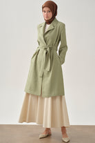 Kuşaklı Jakar Ceket - Mint TUGBA