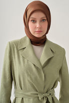 Kuşaklı Jakar Ceket - Mint TUGBA