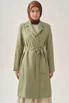 Kuşaklı Jakar Ceket - Mint TUGBA