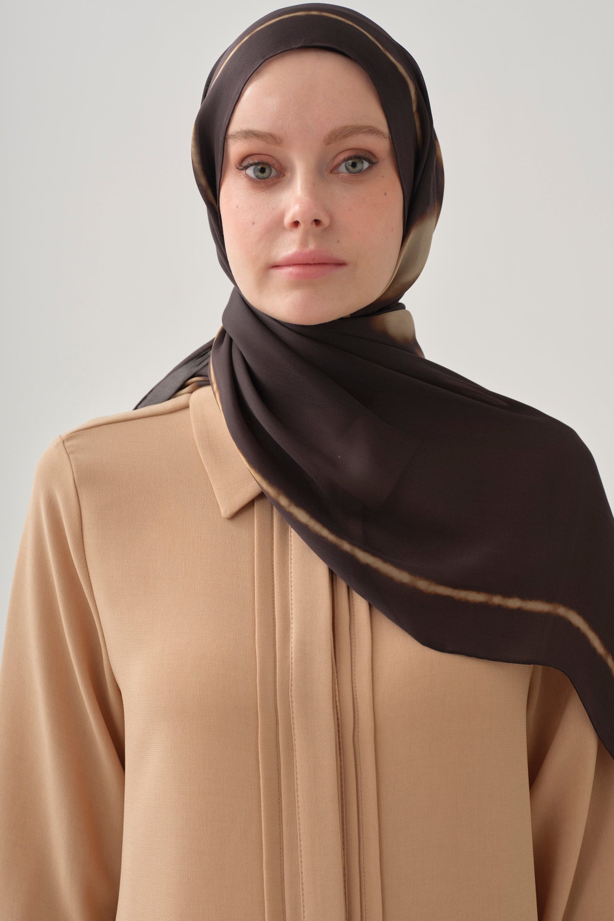 Letafet Chiffon Silk Shawl - Bitter Coffee