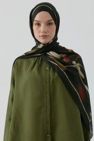 Letafet Şifon İpek Şal - Koyu Haki TUGBA