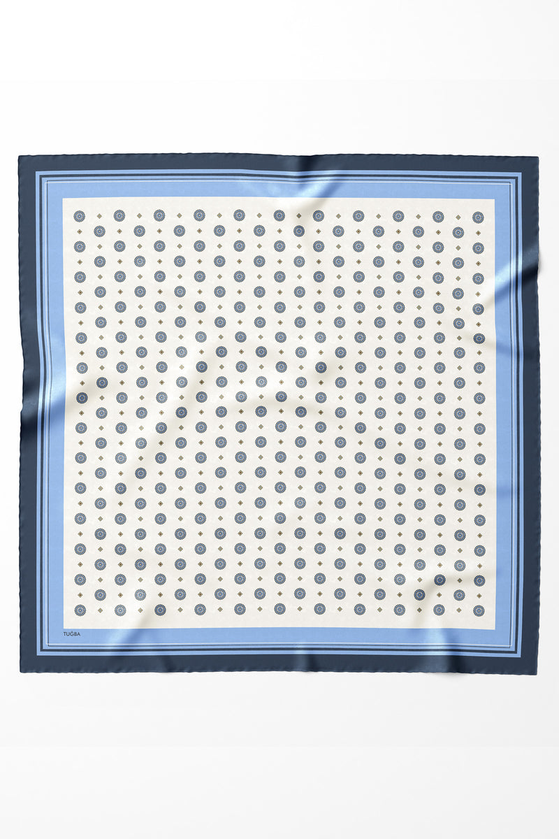 Lina %100 Twill İpek Eşarp - Beyaz TUĞBA