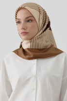 Mana Twill İpek Eşarp - Bej TUGBA
