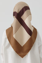 Mana Twill İpek Eşarp - Bej TUGBA