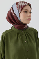 Mana Twill İpek Eşarp - Bordo TUGBA