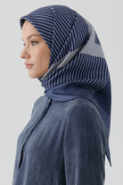 Mana Twill İpek Eşarp - Lacivert TUGBA