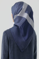 Mana Twill İpek Eşarp - Lacivert TUGBA