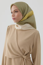 Mana Twill İpek Eşarp - Olive TUGBA