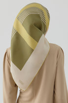 Mana Twill İpek Eşarp - Olive TUGBA