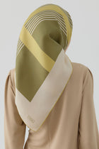 Mana Twill İpek Eşarp - Olive TUGBA
