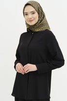 Manşeti Pilise Detaylı Gömlek - Siyah TUGBA