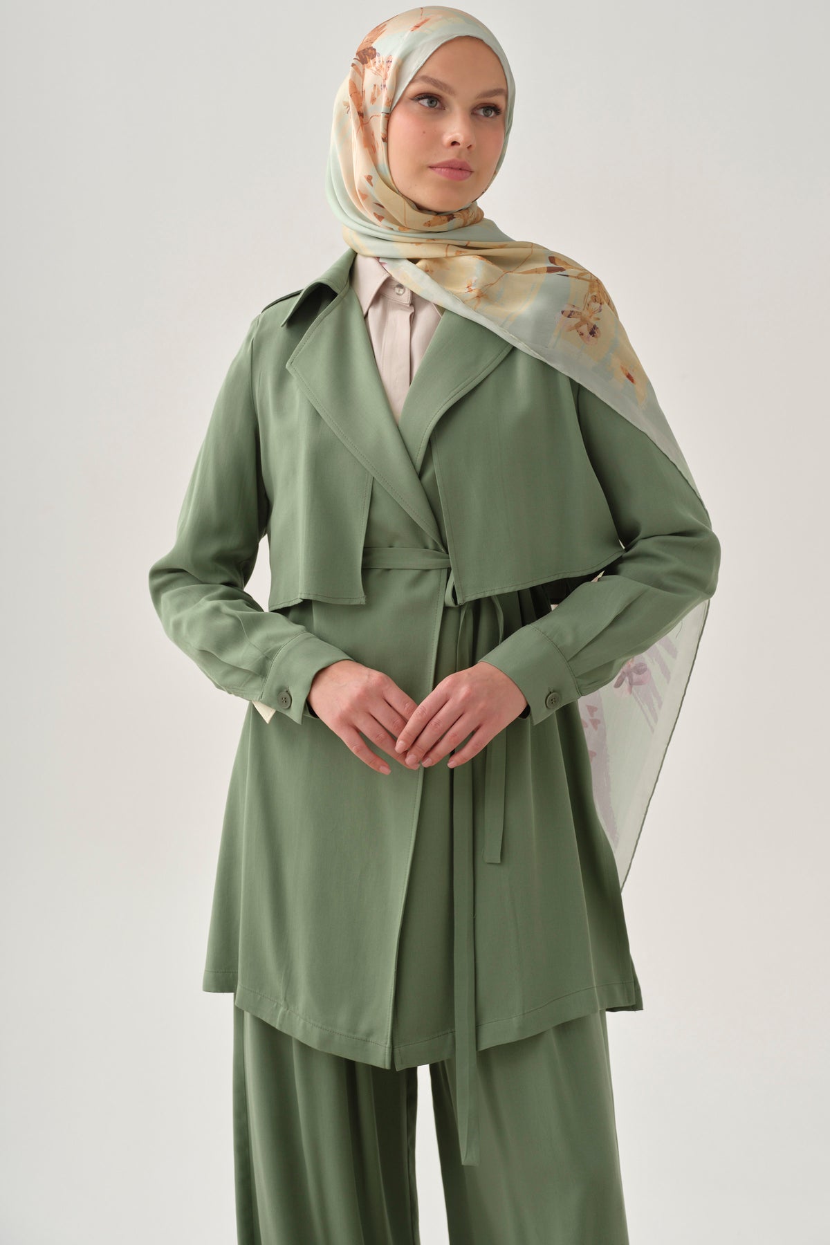 Casual Jacket with Cuffs - Lake Green