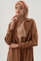 Manşetli Salaş Ceket - Kahve TUGBA