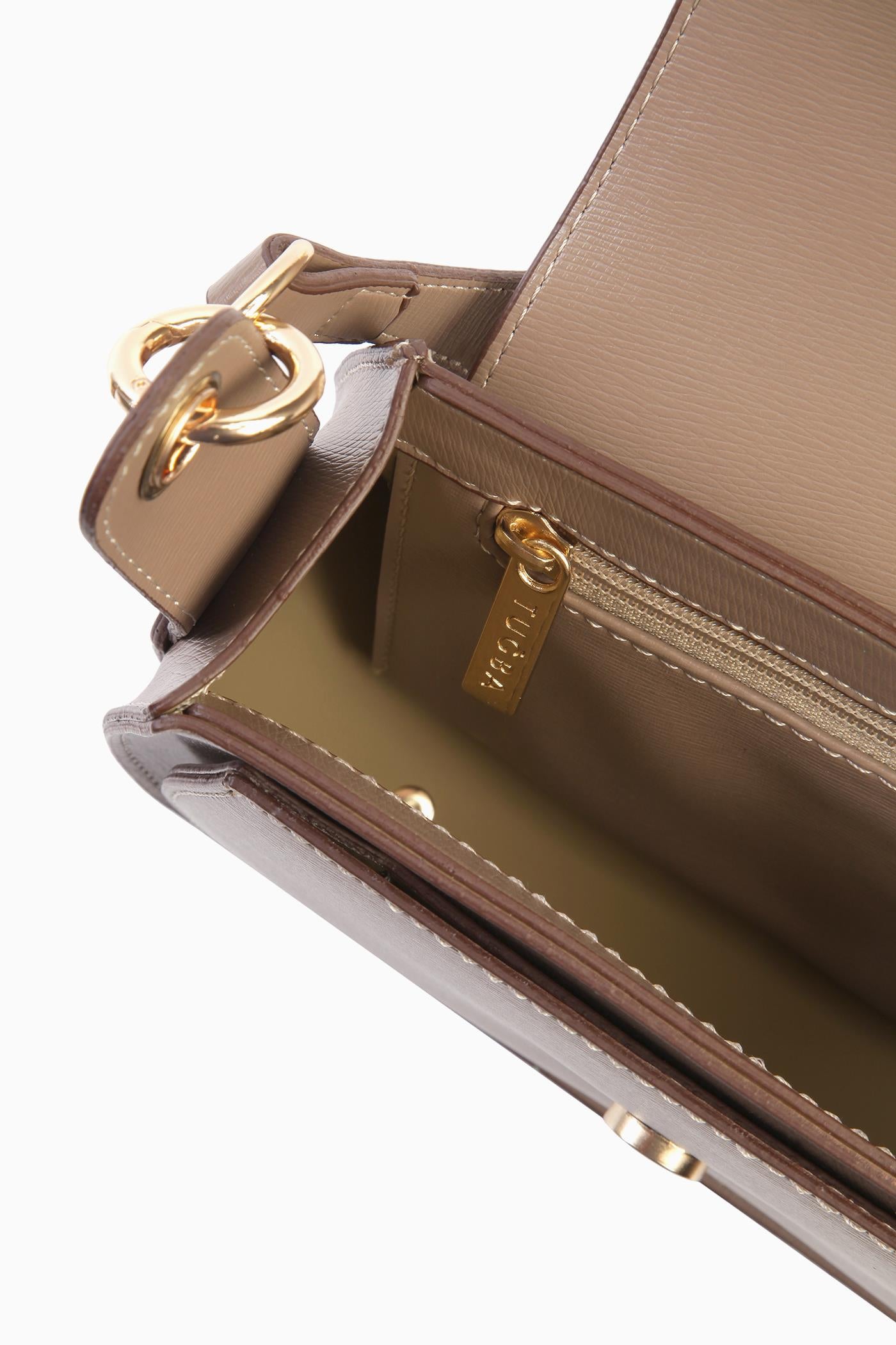 Metal Aksesuarlı Çanta - Vizon TUGBA