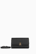 Metal Tokalı Flap Çanta - Siyah TUGBA