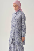 Multi Çiçek Desenli Aplike Cepli Tunik - İndigo TUGBA