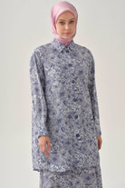 Multi Çiçek Desenli Aplike Cepli Tunik - İndigo TUGBA