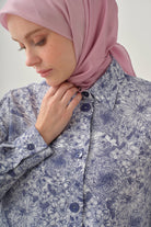 Multi Çiçek Desenli Aplike Cepli Tunik - İndigo TUGBA