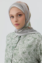 Multi Çiçek Desenli Aplike Cepli Tunik - Mint TUGBA