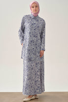 Multi Çiçek Desenli Çan Etek - İndigo TUGBA