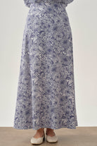 Multi Çiçek Desenli Çan Etek - İndigo TUGBA