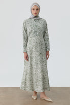 Multi Çiçek Desenli Çan Etek - Mint TUGBA