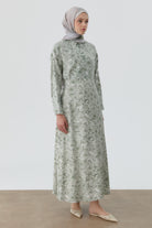 Multi Çiçek Desenli Çan Etek - Mint TUGBA