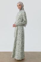 Multi Çiçek Desenli Elbise - Mint TUGBA