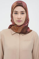 Multi Flower Desenli Twill İpek Eşarp - Gül Kurusu TUGBA