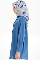 Nakış Detaylı Tunik - İndigo TUGBA