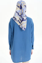 Nakış Detaylı Tunik - İndigo TUGBA