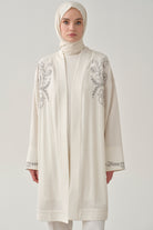 Nakışlı Ceket Bluz Takım - Ekru TUGBA