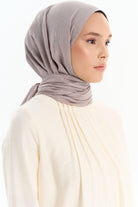 Natural Çizgisel Desenli Şal - Taş TUGBA