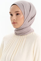 Natural Çizgisel Desenli Şal - Taş TUGBA