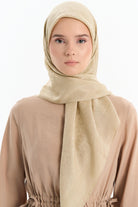 Natural Dairesel Desenli Eşarp - Asit TUGBA