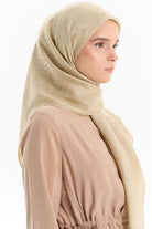 Natural Dairesel Desenli Eşarp - Asit TUGBA