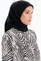 Natural Dairesel Desenli Eşarp - Siyah TUGBA