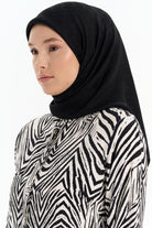 Natural Dairesel Desenli Eşarp - Siyah TUGBA