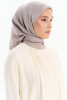 Natural Dairesel Desenli Eşarp - Taş TUGBA